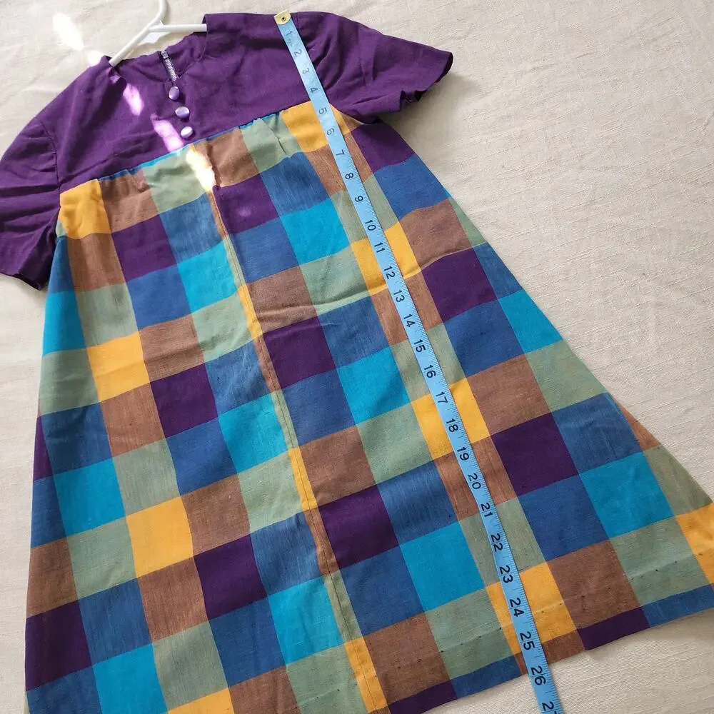 Vintage Fall Plaid Dress kids 6/8